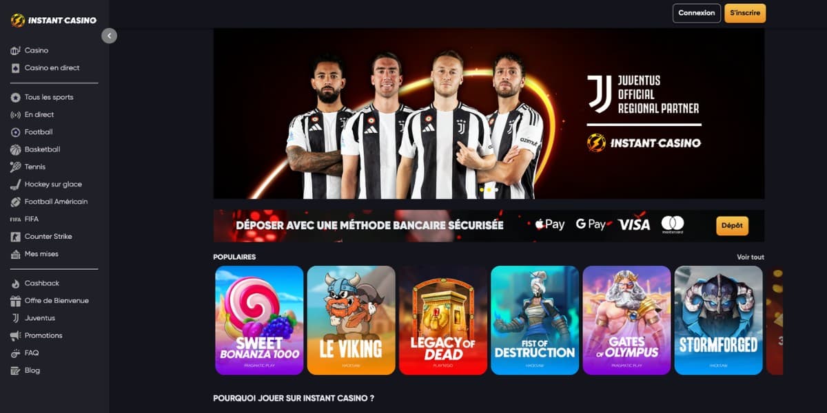 banner Instant Casino en France : La référence officielle des joueurs en ligne